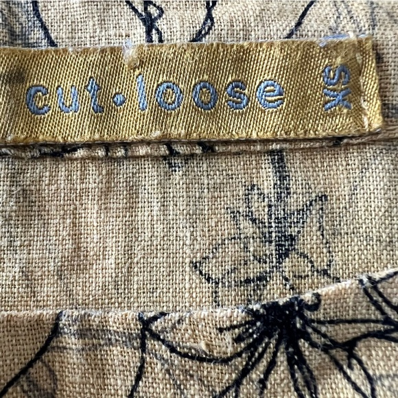 Cut Loose linen floral print shift dress in mustard size XS excellent condition - Picture 11 of 11